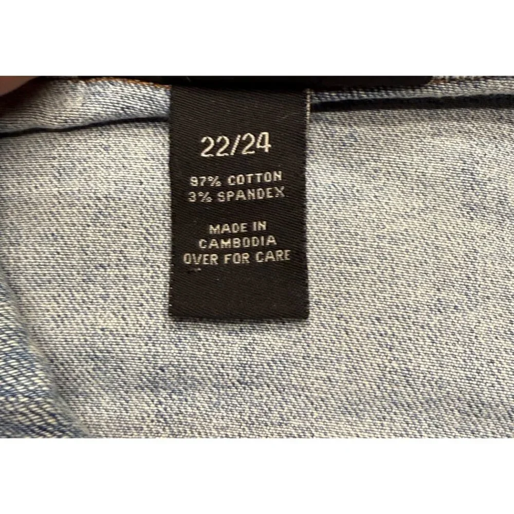 Venezia Denim Trucker Jean Jacket Plus 22/24  Stretch Blazer 90s Y2K - Picture 5 of 8